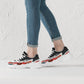 All colors Trendy Chunky Sneakers - White/Black With Red Waves