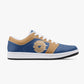 Low-Top Leather Sneakers - Blue/Orange