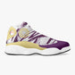 Leather Basketball Sneakers - Purple/Yellow