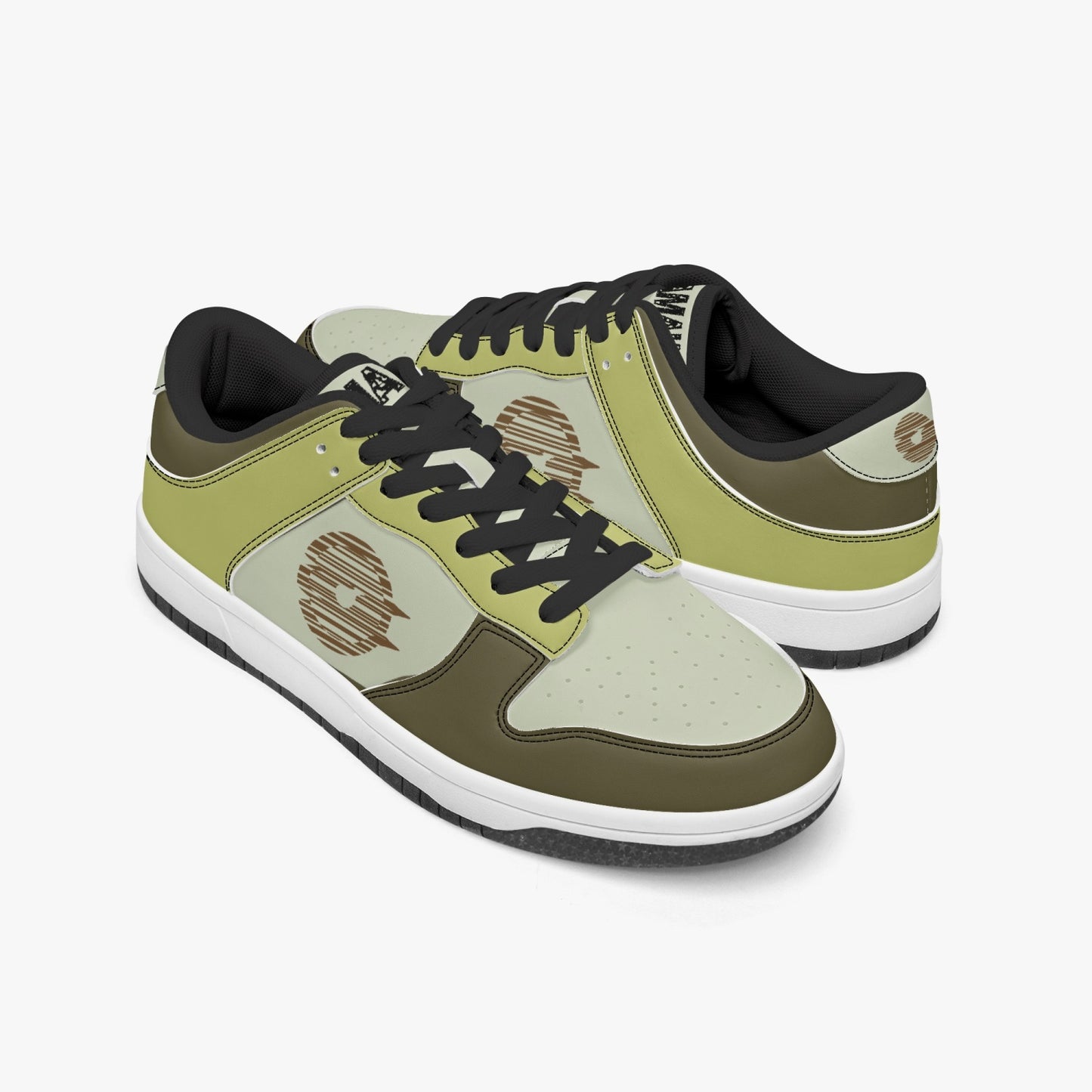 Dunk Stylish Low-Top Leather Sneakers Brown/Mostaza