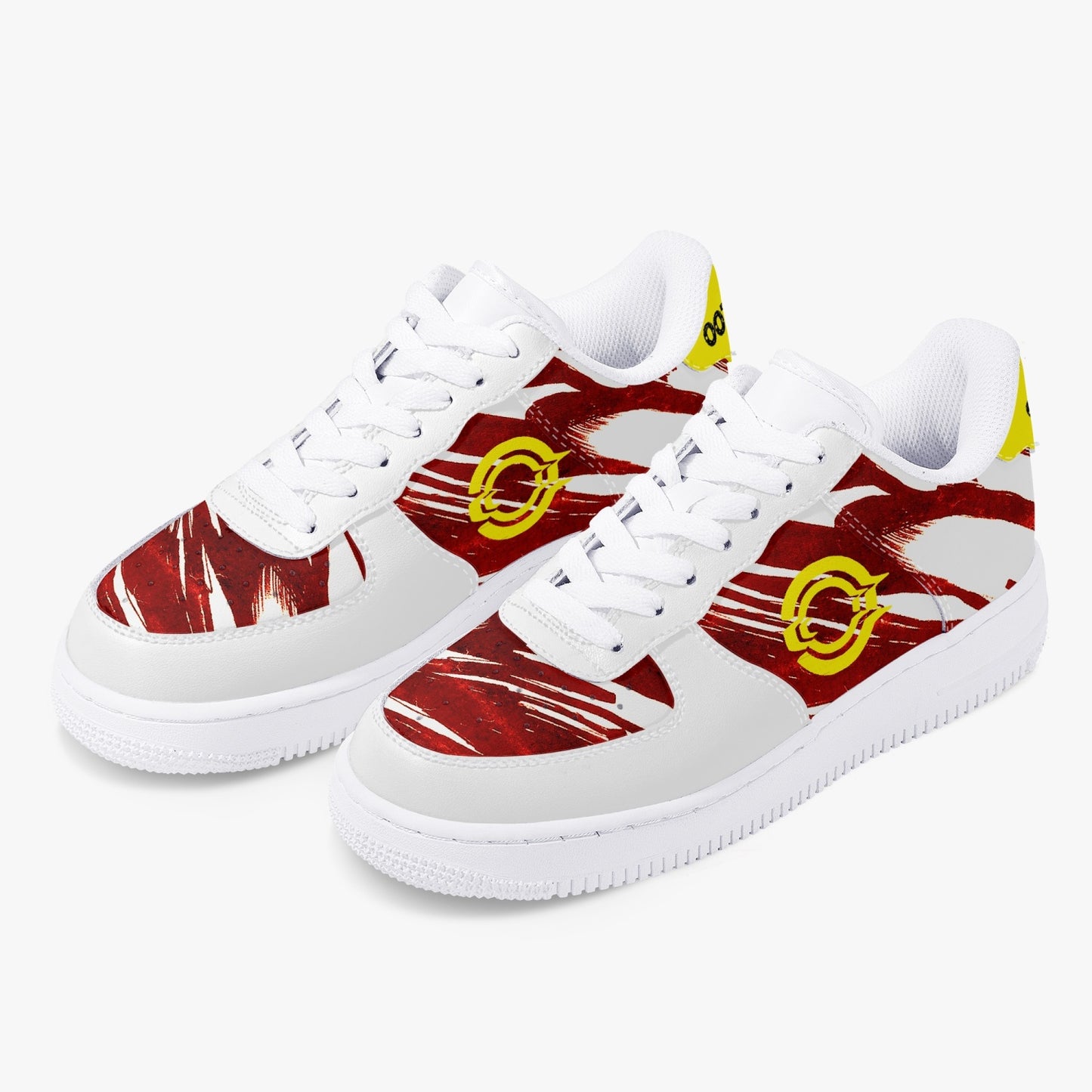 Low-Top Leather Sports Sneakers Red Cloud