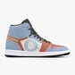 High-Top Leather Sneakers Blue\Orange