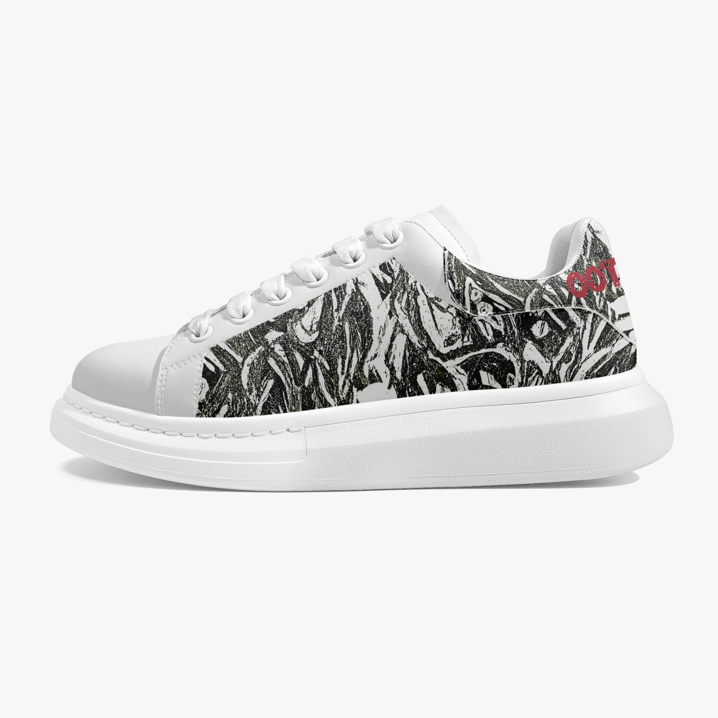 Lifestyle Low-Top Leather Sneakers Black Drawing