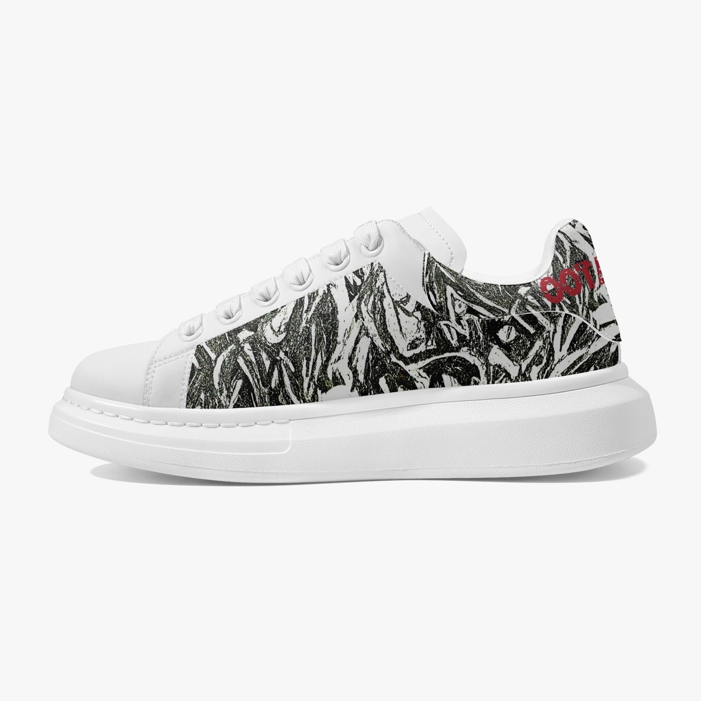 Lifestyle Low-Top Leather Sneakers Black Drawing