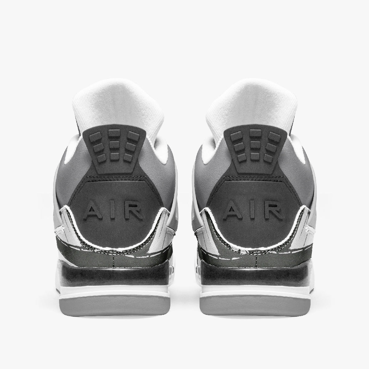 AJ4 Basketball Sneakers -Grey Sole and Greys