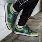 Low-Top Leather Sneakers Olive color