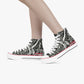 High-Top Canvas Shoes - Black drawing