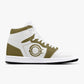 High-Top Leather Sneakers Brown&White