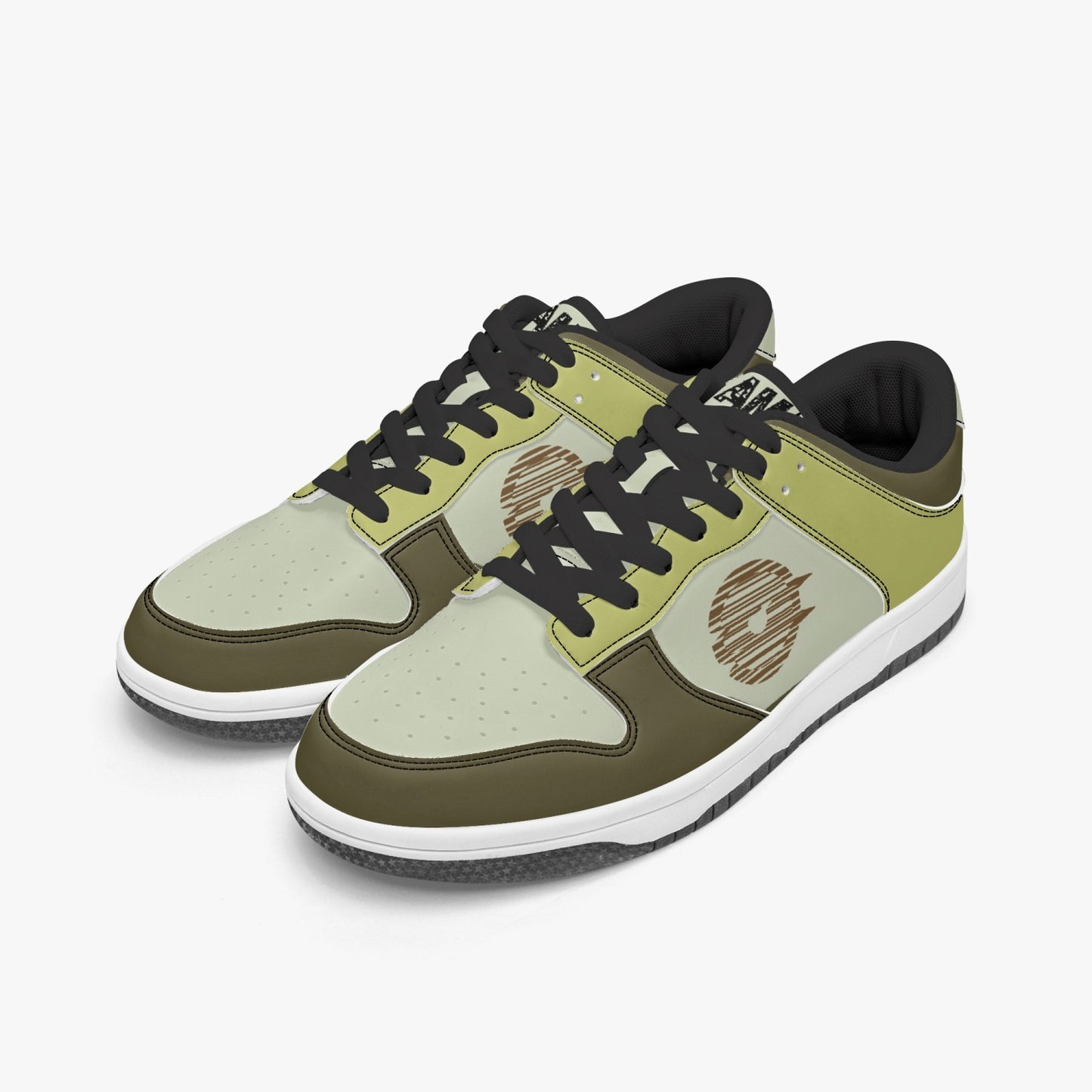 Dunk Stylish Low-Top Leather Sneakers Brown/Mostaza