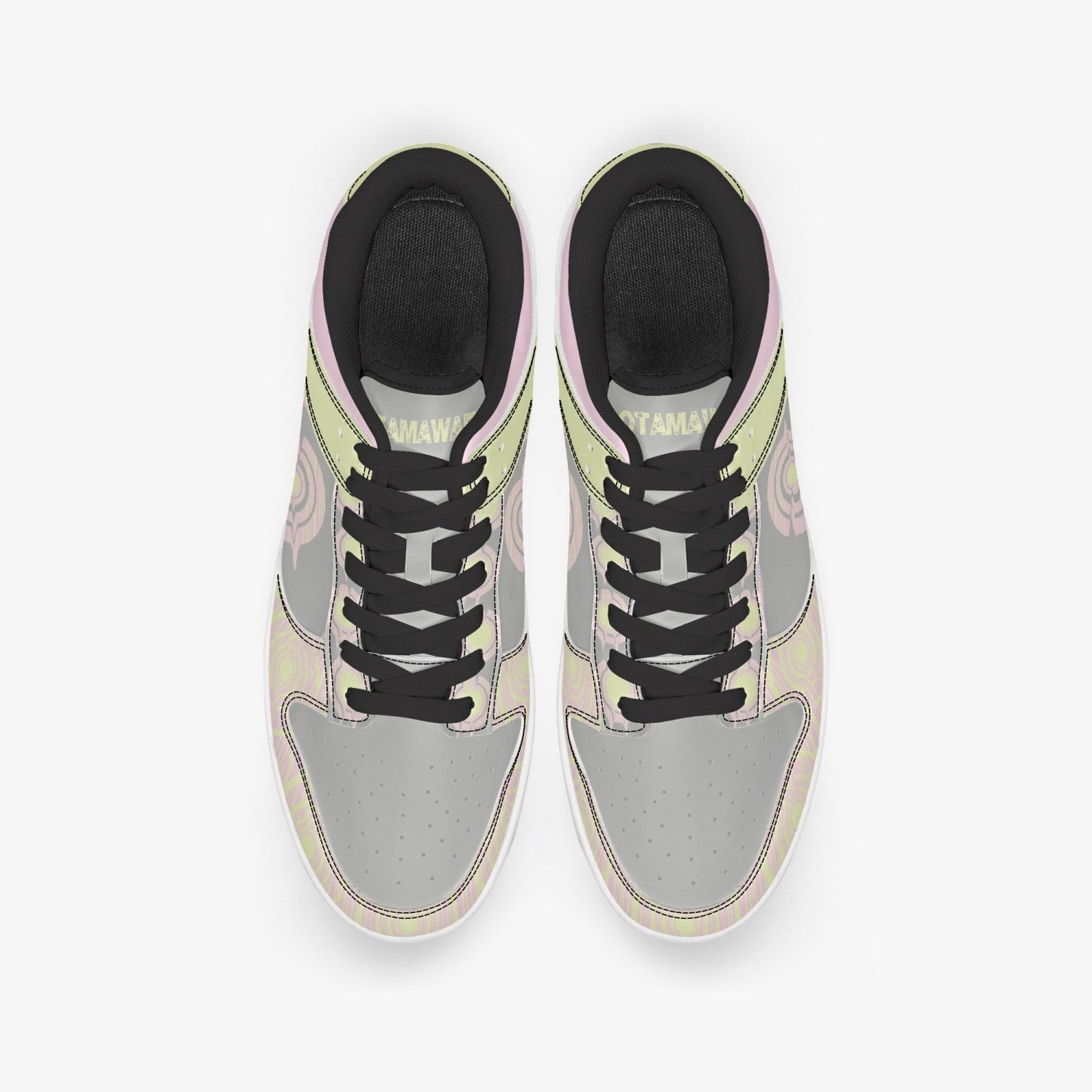 Dunk Stylish Low-Top Leather Sneakers Pink/Yellow