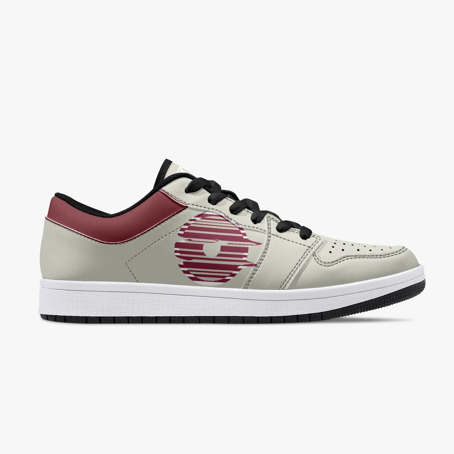 Low-Top Leather Sneakers - Beige/Tinto