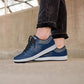 Low-Top Leather Sneakers - Blue Navy/Grey