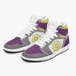 High-Top Leather Sneakers Grrey-Yellow-Purple