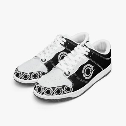 Dunk Stylish Low-Top Leather Sneakers Black and White logo