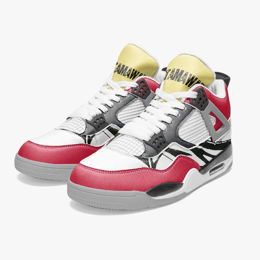 AJ4 Basketball Sneakers -Grey Sole/ Red