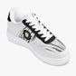 Low-Top Leather Sports Sneakers Black&White