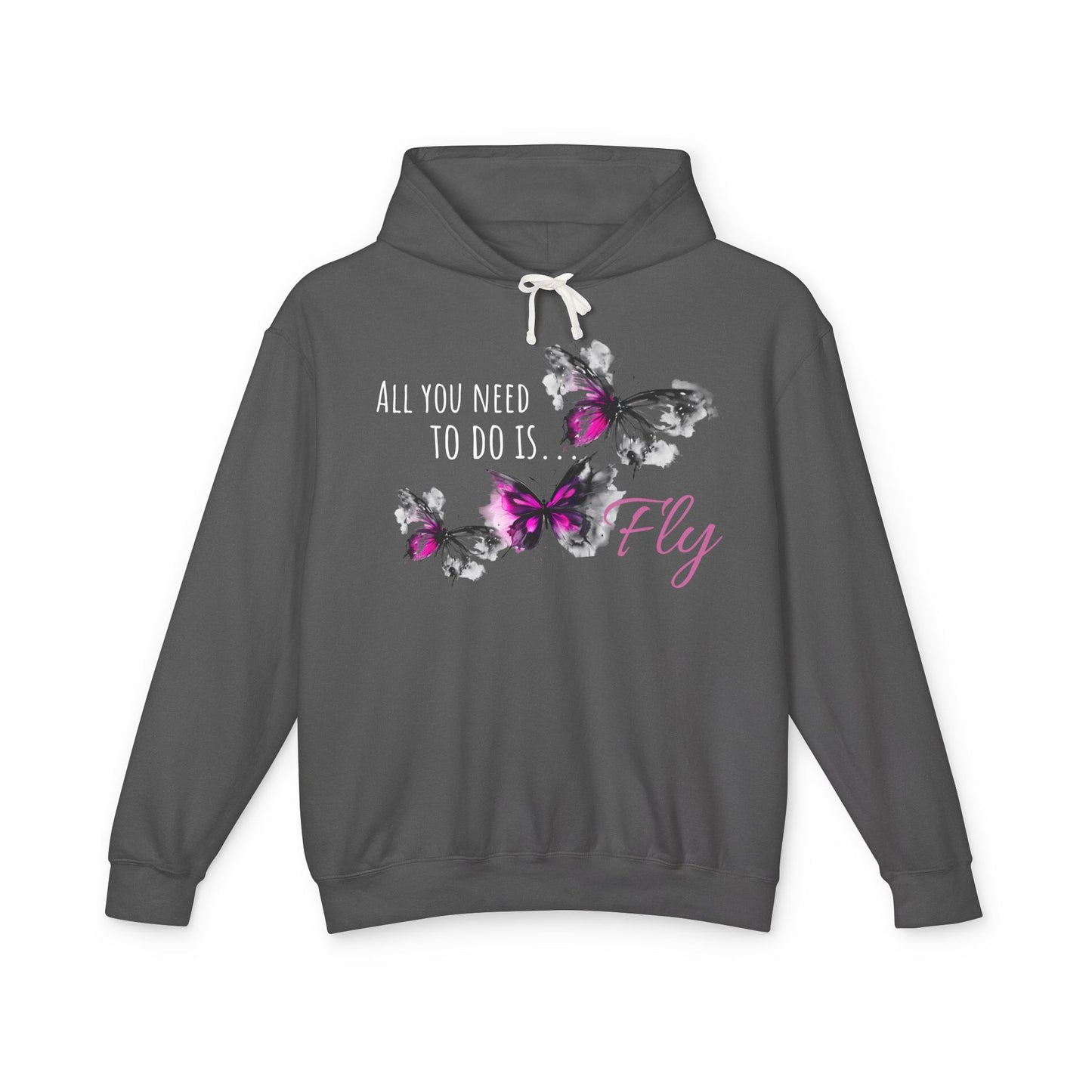 Fly Desing, Unisex Lightweight Hooded Sweatshirt, 100% ring-spun US cotton