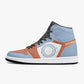 High-Top Leather Sneakers Blue\Orange