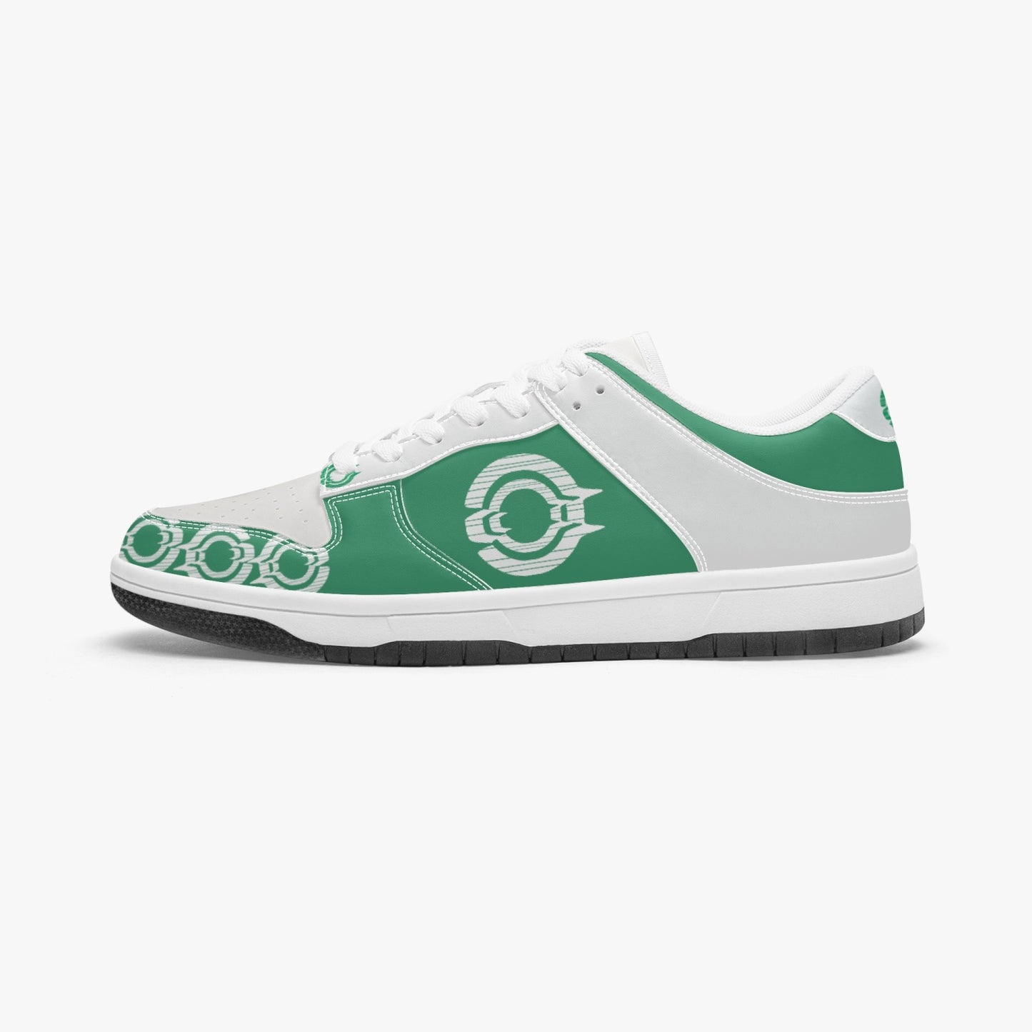 Dunk Stylish Low-Top Leather Sneakers Green-White logo