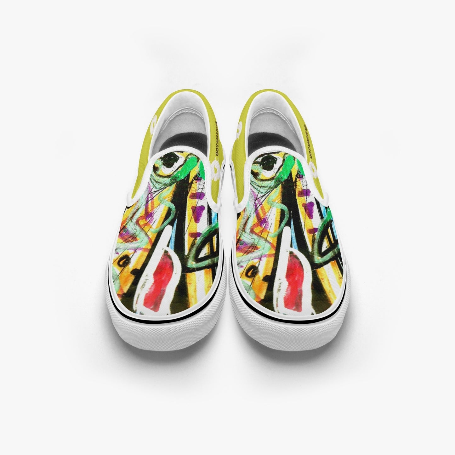 Art in Yellow AOP Slip-On Shoes