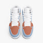 High-Top Leather Sneakers Blue\Orange