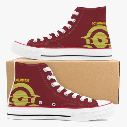 High-Top Canvas Shoes - Tinto/Yellow logo