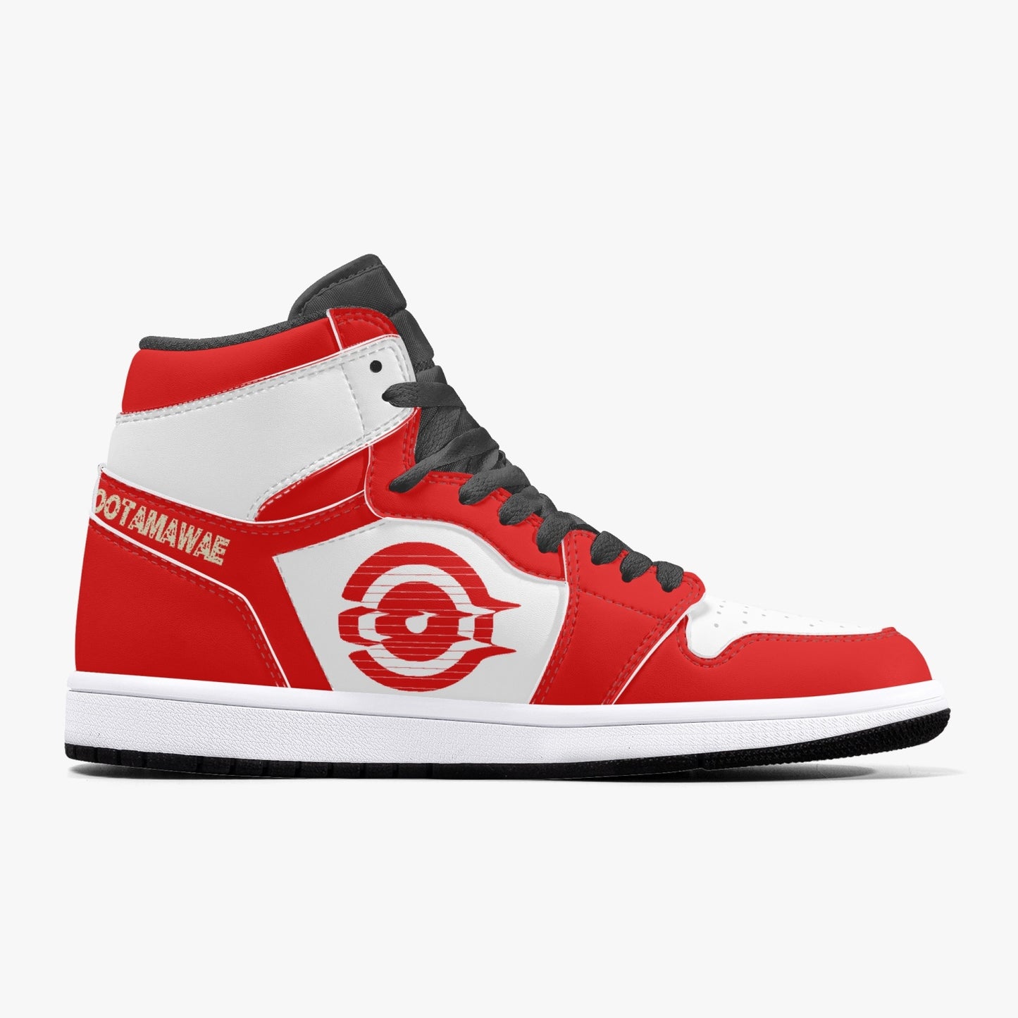 High-Top Leather Sneakers Red/White