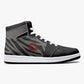 High-Top Leather Sneakers -Black /Grey Lined.