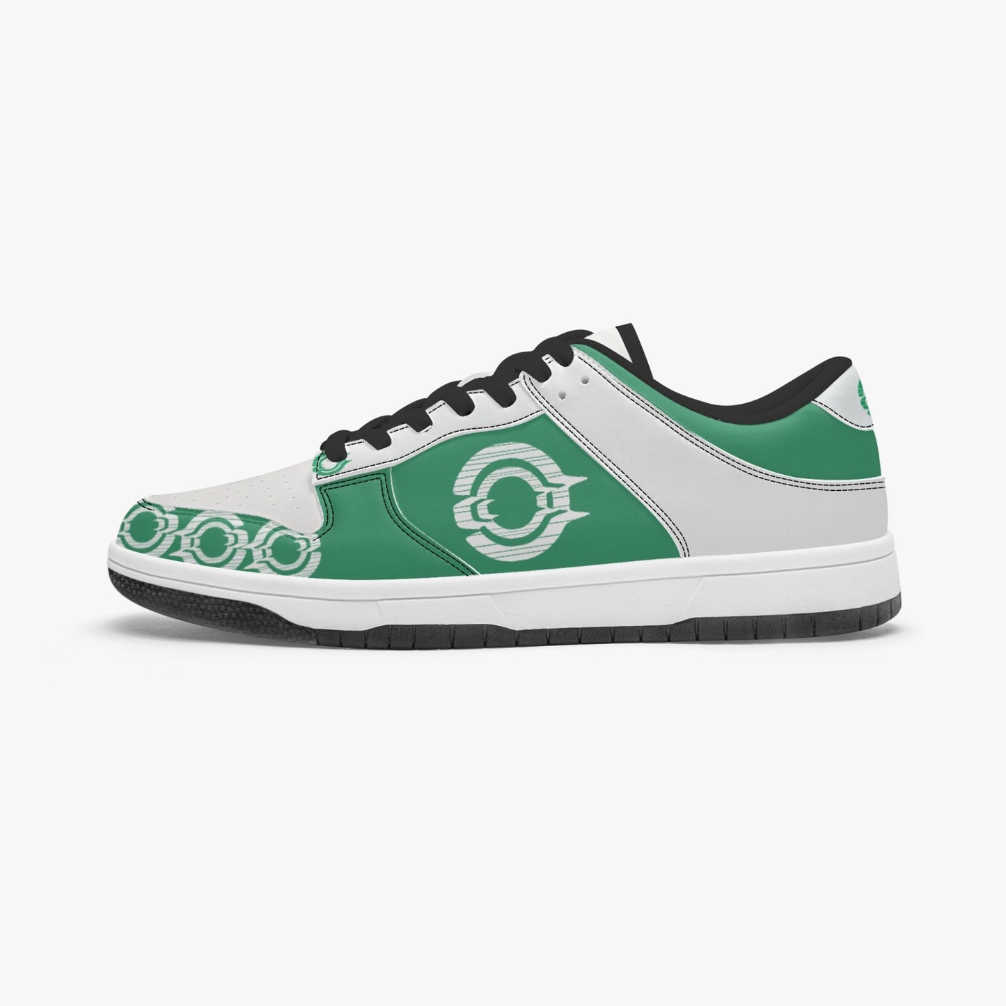 Dunk Stylish Low-Top Leather Sneakers Green-White logo