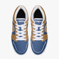 Low-Top Leather Sneakers - Blue/Orange