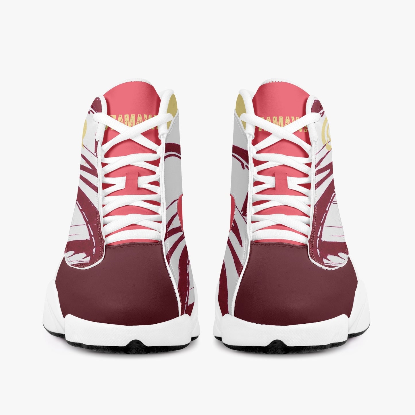 Leather Basketball Sneakers - Tinto/Yellow