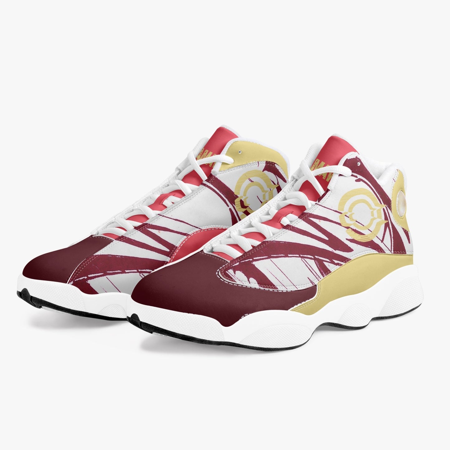 Leather Basketball Sneakers - Tinto/Yellow