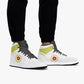 High-Top Leather Sneakers White Yellow