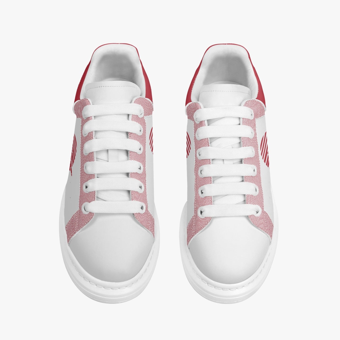 Lifestyle Low-Top Leather Sneakers - White/Red