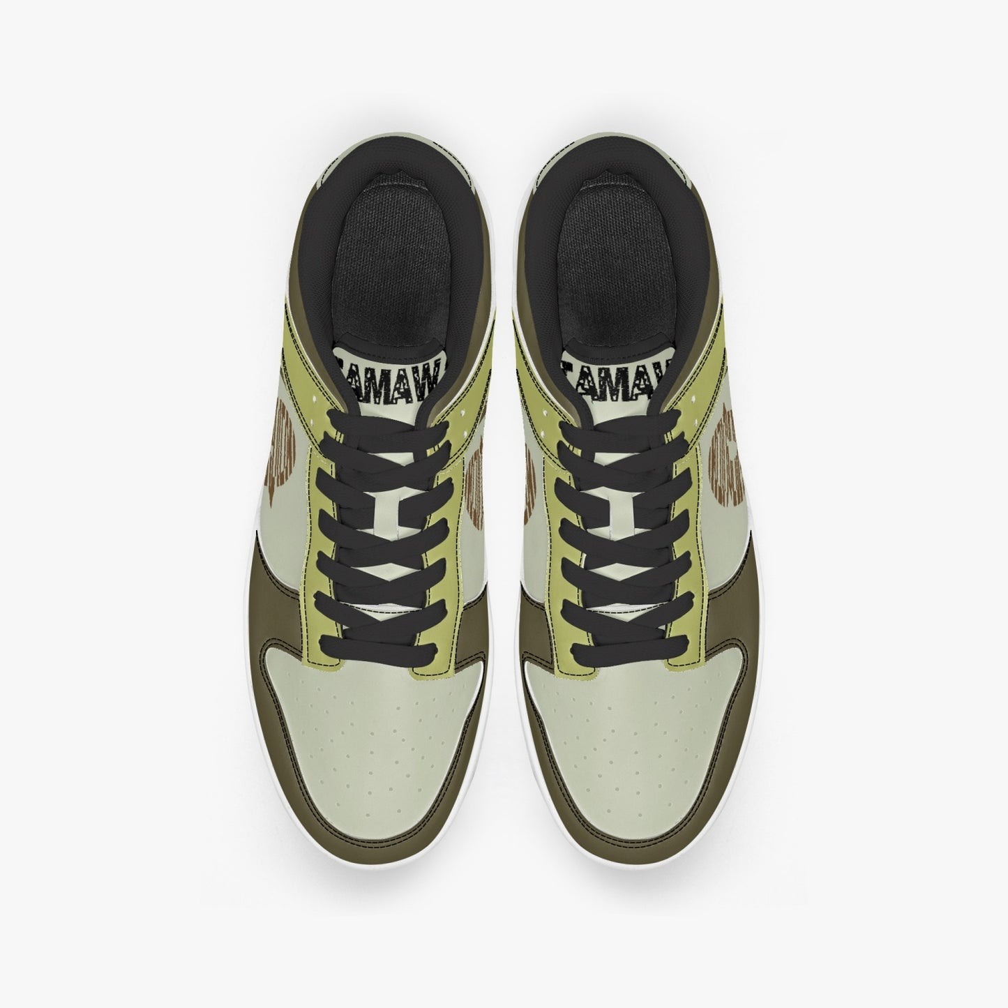 Dunk Stylish Low-Top Leather Sneakers Brown/Mostaza