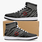 High-Top Leather Sneakers -Black /Grey Lined.