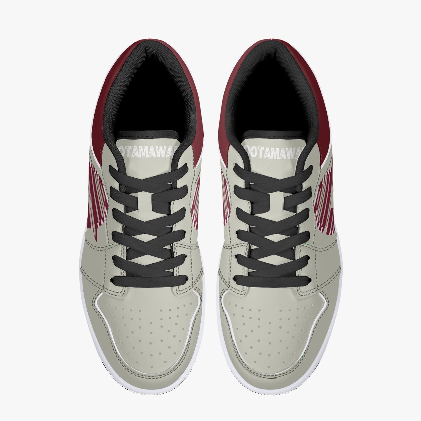 Low-Top Leather Sneakers - Beige/Tinto