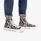 High-Top Canvas Shoes - Black drawing