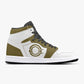 High-Top Leather Sneakers Brown&White