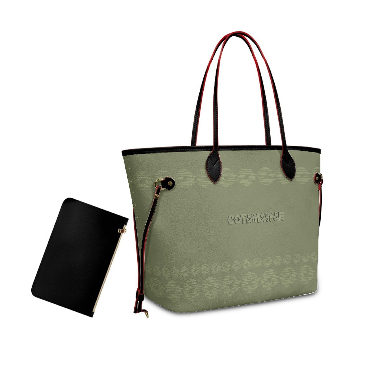 PU Shoulder Bag- With a small bag - Green