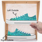 Low Canvas Shoes-Green Tiled