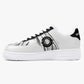 Low-Top Leather Sports Sneakers Black&White