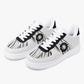 Low-Top Leather Sports Sneakers Black&White