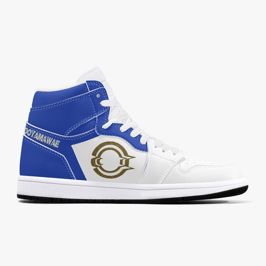 High-Top Leather Sneakers - Blue