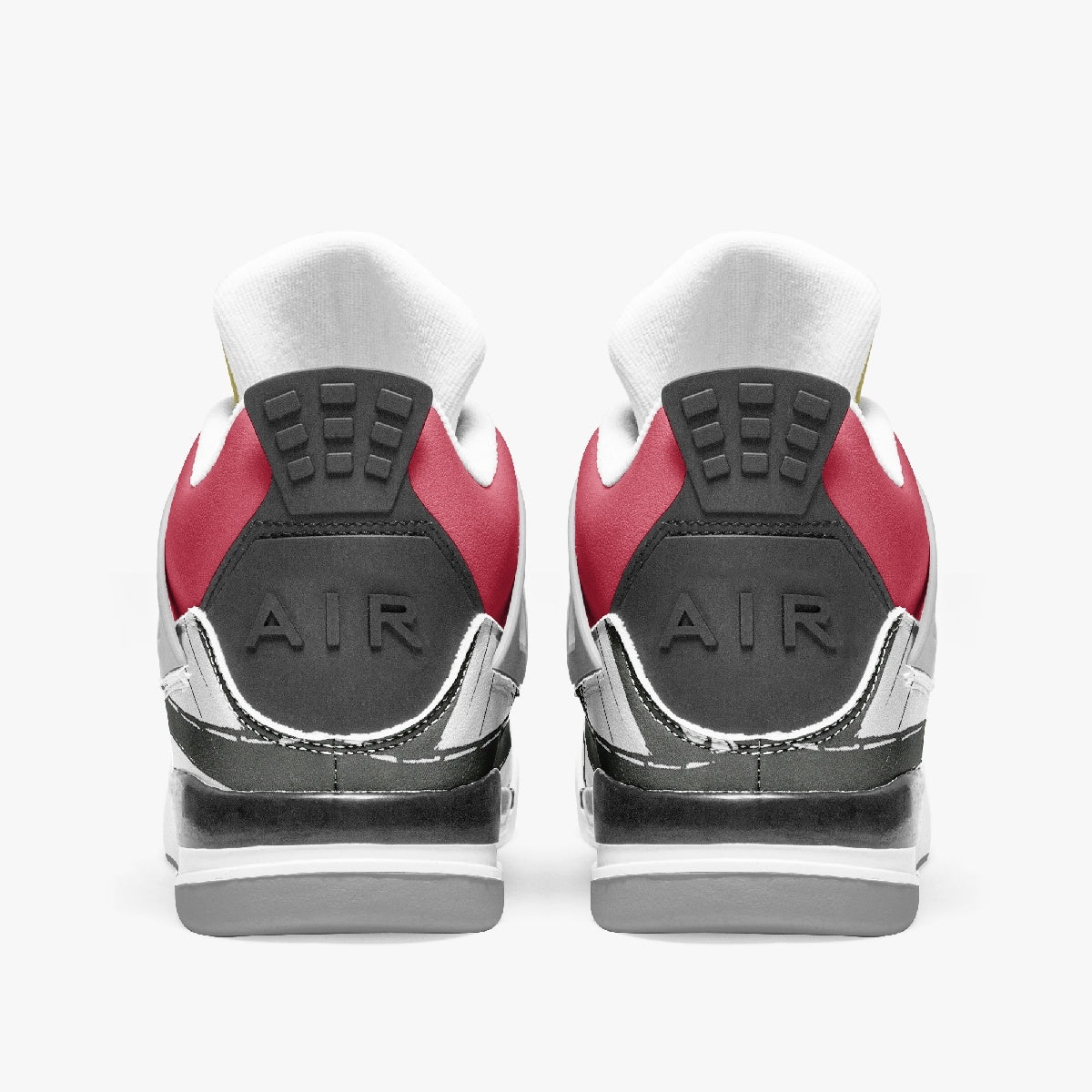 AJ4 Basketball Sneakers -Grey Sole/ Red