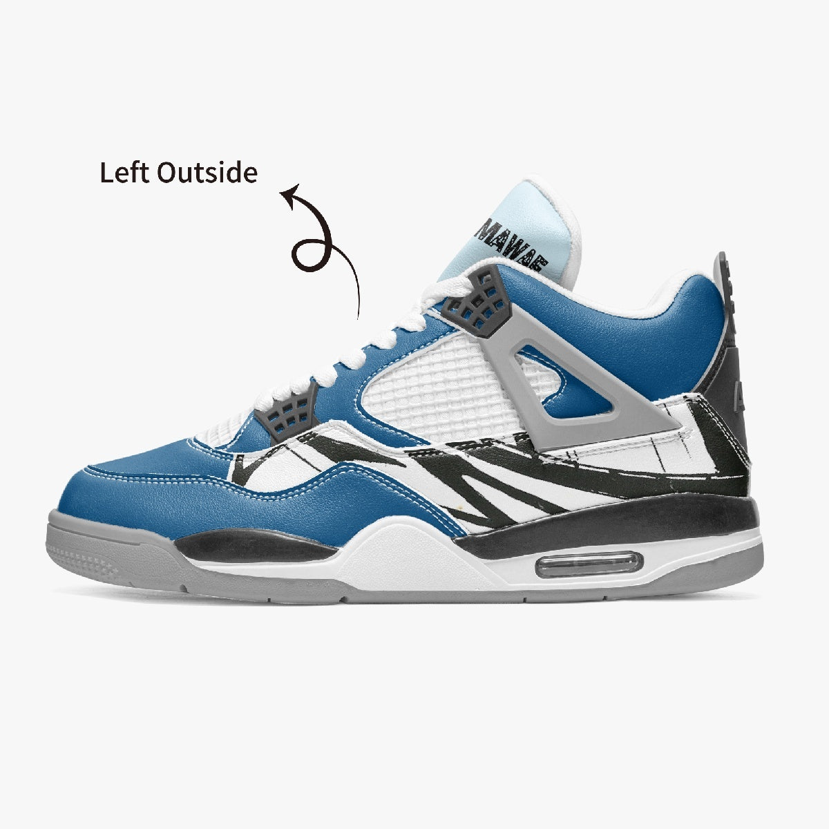 AJ4 Basketball Sneakers -Grey Sole/Blue