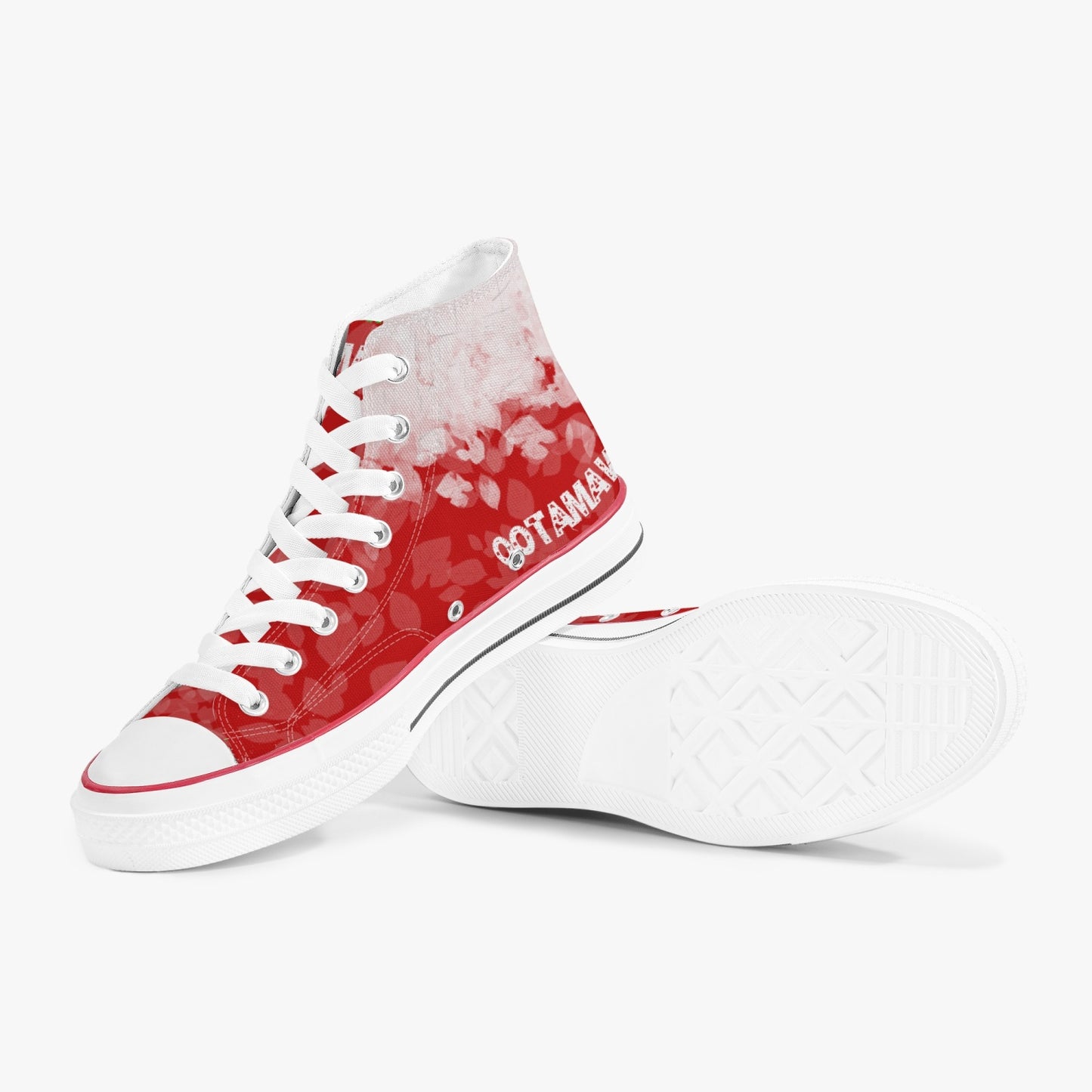 Red Leaves High-Top Canvas Shoes