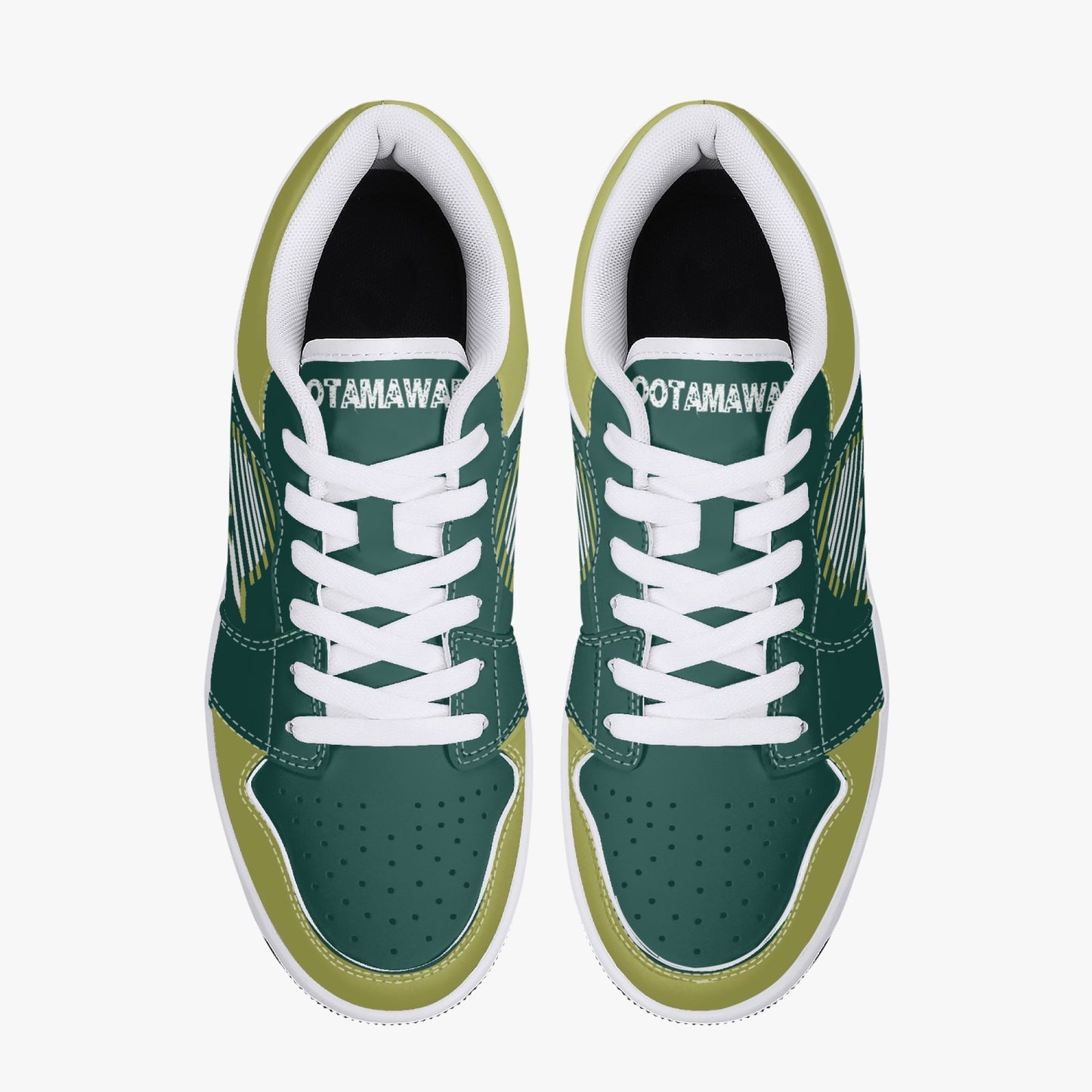 Low-Top Leather Sneakers Olive color