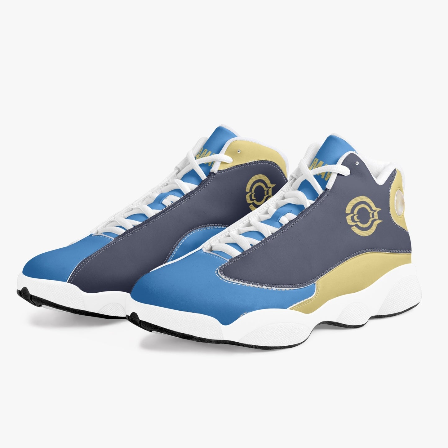 Basketball Sneakers - Grey/Gold/Blue