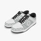 Dunk Stylish Low-Top Leather Sneakers Grey-white logo